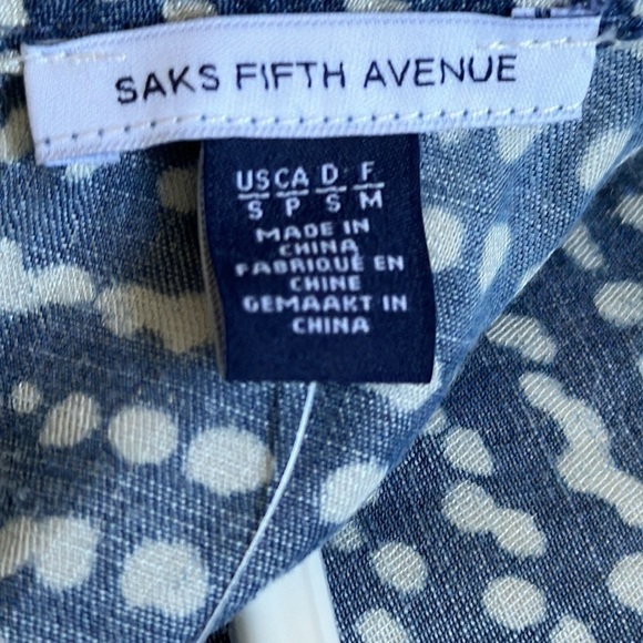 NWT Saks Fifth Avenue Flouncy Sleeveless Sun Dress Blue with White Dots - Picture 11 of 12